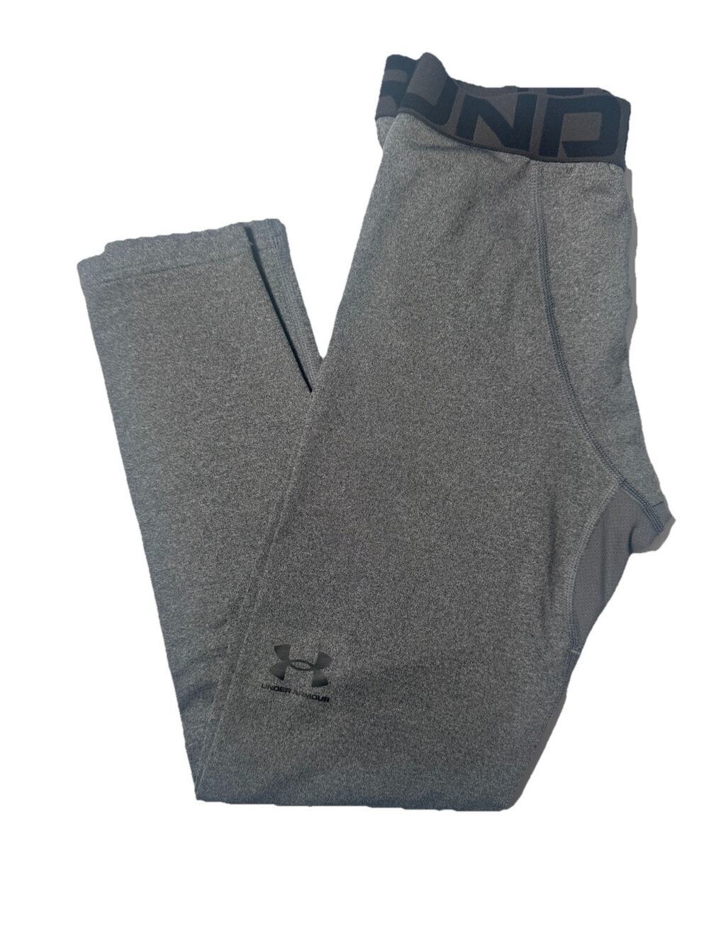 Under Armour ColdGear Boys Fitted Gray Leggings Pants Size YMD Med. Base Layer